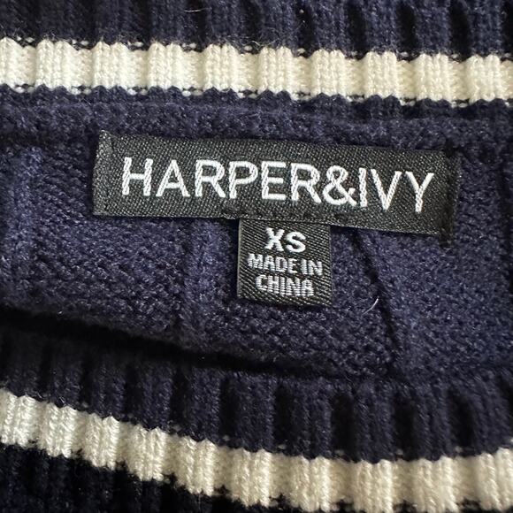 NEW Harper&Ivy Navy and Cream Star Sweater Junior's XS - Picture 3 of 3